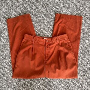 LOFT terracotta orange brown high rise wide leg trousers